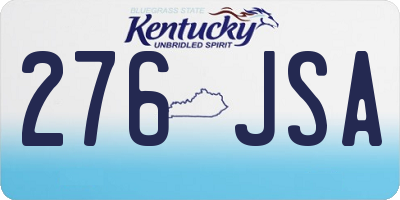 KY license plate 276JSA