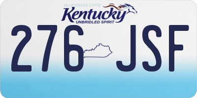 KY license plate 276JSF