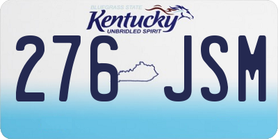 KY license plate 276JSM