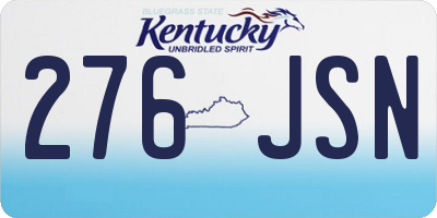 KY license plate 276JSN