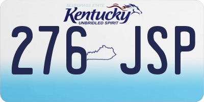 KY license plate 276JSP