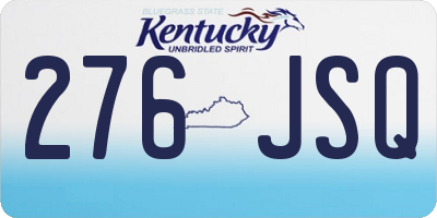 KY license plate 276JSQ