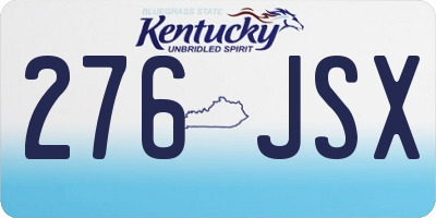 KY license plate 276JSX