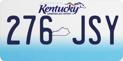 KY license plate 276JSY