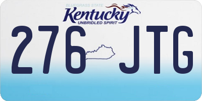 KY license plate 276JTG