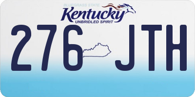 KY license plate 276JTH