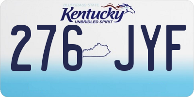 KY license plate 276JYF
