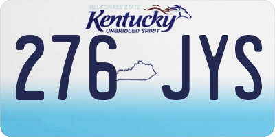 KY license plate 276JYS