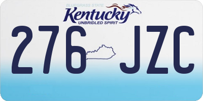 KY license plate 276JZC