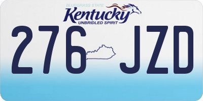 KY license plate 276JZD