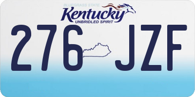 KY license plate 276JZF