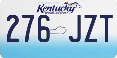 KY license plate 276JZT