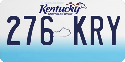 KY license plate 276KRY