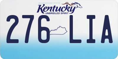 KY license plate 276LIA