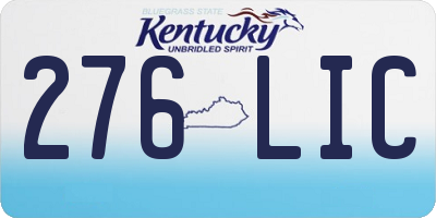 KY license plate 276LIC