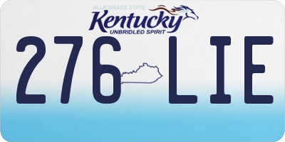 KY license plate 276LIE