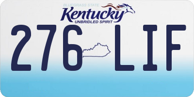 KY license plate 276LIF