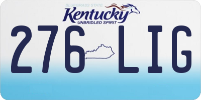 KY license plate 276LIG