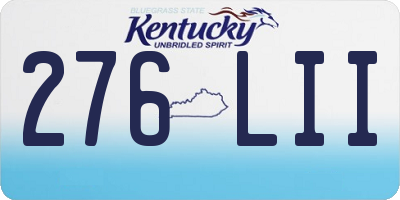 KY license plate 276LII