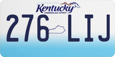 KY license plate 276LIJ
