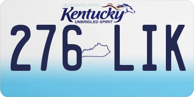 KY license plate 276LIK