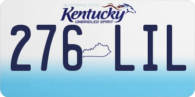 KY license plate 276LIL