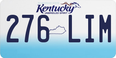 KY license plate 276LIM