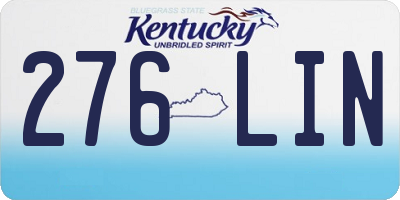 KY license plate 276LIN