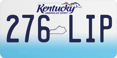 KY license plate 276LIP