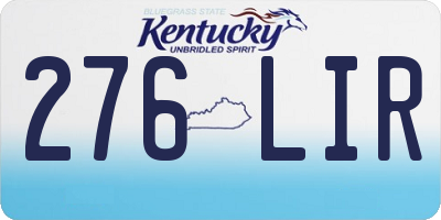 KY license plate 276LIR