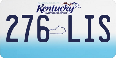KY license plate 276LIS