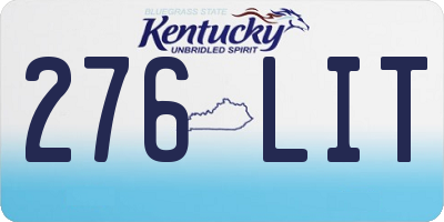 KY license plate 276LIT