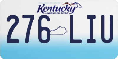 KY license plate 276LIU