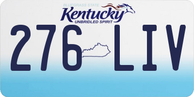 KY license plate 276LIV