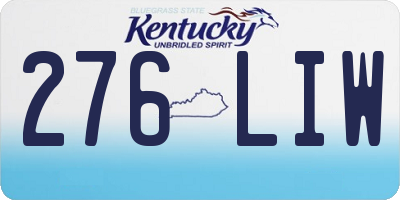 KY license plate 276LIW