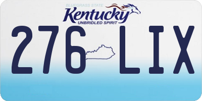 KY license plate 276LIX