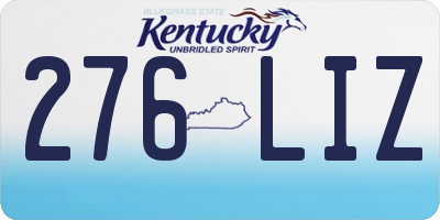 KY license plate 276LIZ