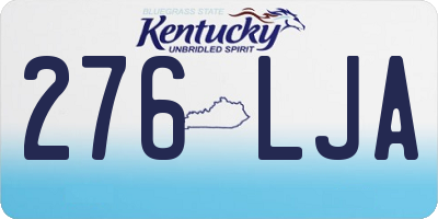 KY license plate 276LJA