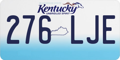 KY license plate 276LJE