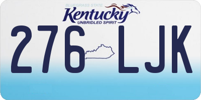 KY license plate 276LJK