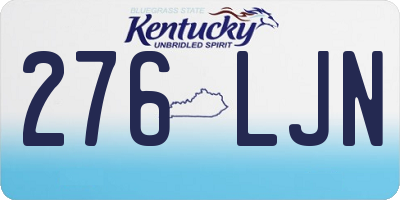 KY license plate 276LJN