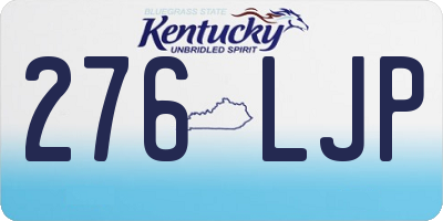 KY license plate 276LJP