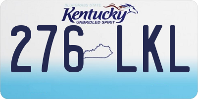 KY license plate 276LKL