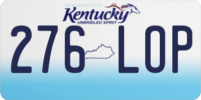 KY license plate 276LOP