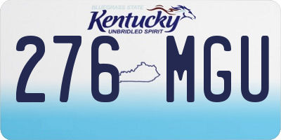 KY license plate 276MGU