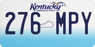 KY license plate 276MPY