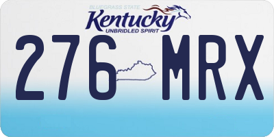 KY license plate 276MRX