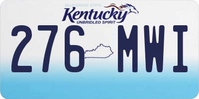 KY license plate 276MWI