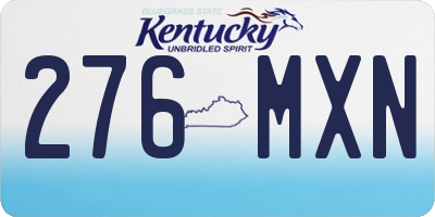 KY license plate 276MXN