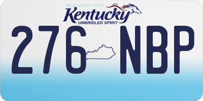 KY license plate 276NBP